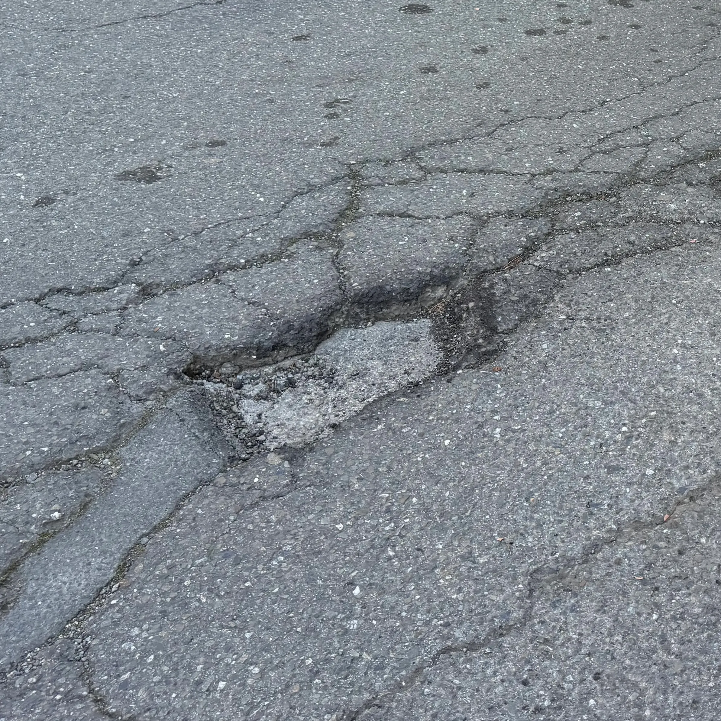 A pothole reported by a member A pothole reported by a member